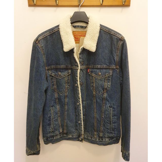 levi's blue sherpa denim jacket