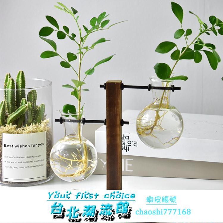 火熱新款 植物玻璃花瓶花盆小清新客廳辦公室桌面擺件植物容器 台北潮流管 蝦皮商城 Line購物