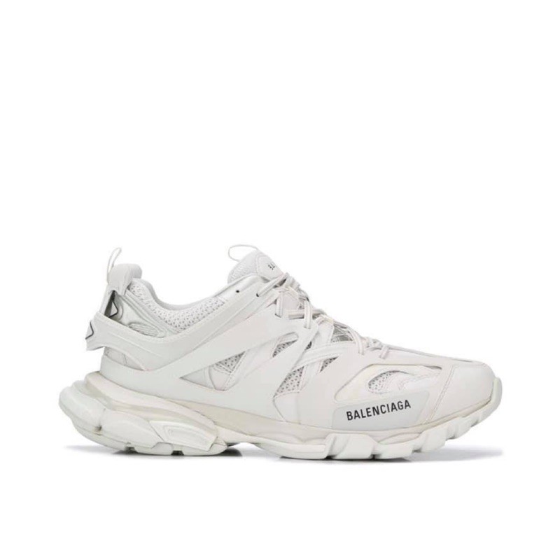 Balenciaga Track Leather And Mesh Sneaker Grey White