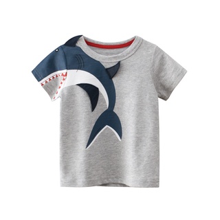 ❤現貨/秒發❤歐美27Kids品牌純棉夏季造型鯊魚短袖上衣童裝