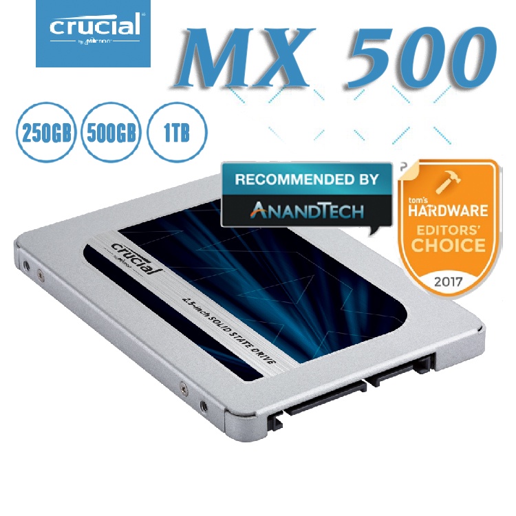 Crucial美光 MX500 250GB 500GB 1TB 3D NAND SATA 2.5吋 內接式硬碟