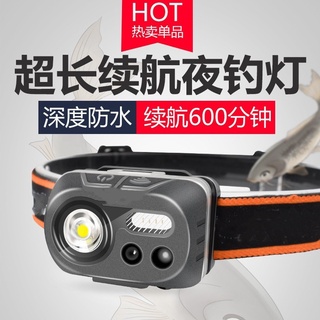 沃爾森 W08 輕型感應防水頭燈 跑步 夜釣 戶外專用 長續航 頭戴式 露營必備