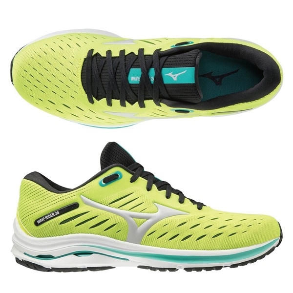 MIZUNO WAVE RIDER  一般型男款慢跑鞋 黃綠 J1GC200355【S.E運動】