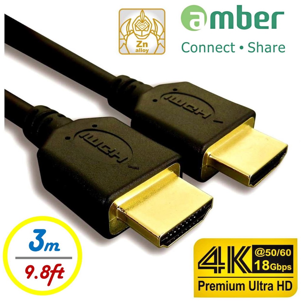 【amber】4K2K 支援HDMI 2.0版 具1.4認證高階影音HDMI線材 PS4/PS5/HDR顯示器專用-3m