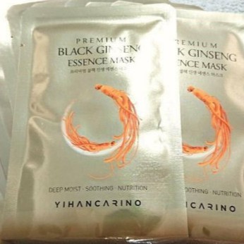 (含運)韓國YIHANCARINO黑蔘保濕緊緻精華面膜10片PREMIUM BLACK GINSENG ESSENCE