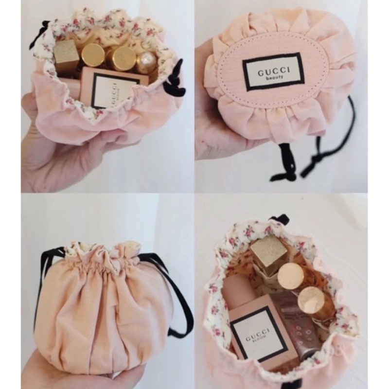 現貨 快速出貨 GUCCI 小粉色木梳組合 化妝包 手拿鏡 腮紅刷 乳液 專櫃贈禮