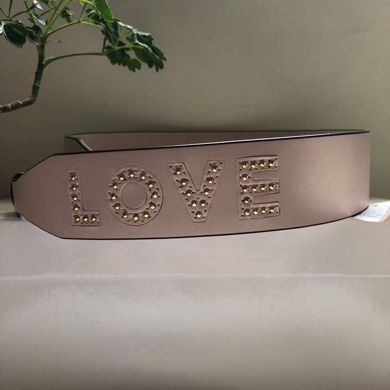 Michael Kors 粉色LOVE 圖案真皮背帶（不含包包）✨現貨✨