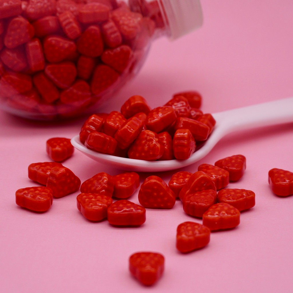 【嘴甜甜】草莓水果籃 200公克 水果糖系列 水果口味 水果糖 火紅草莓