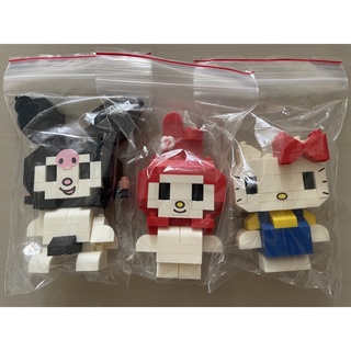hello kitty積木公仔.美樂蒂積木娃娃公仔