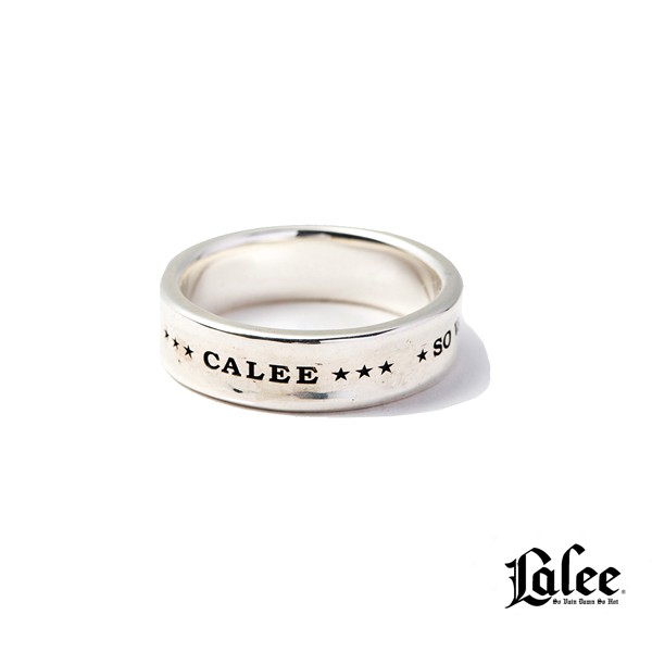 GOODFORIT/日本Calee Round Plane Silver Ring 品牌標語簡約純銀戒指