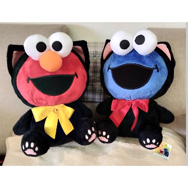 【現貨】 日版 芝麻街 萬聖節 艾蒙 餅乾怪獸 藍色怪獸 黑貓變裝 伯特恩尼黃色大鳥 娃娃 玩偶 艾蒙娃娃 餅乾怪獸娃娃