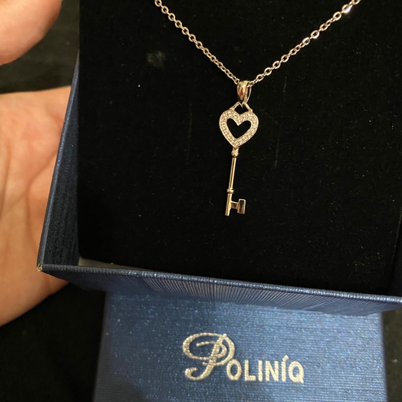 全新 Poliniq 寶儷妮可 心型水鑽鑰匙項鍊 情人