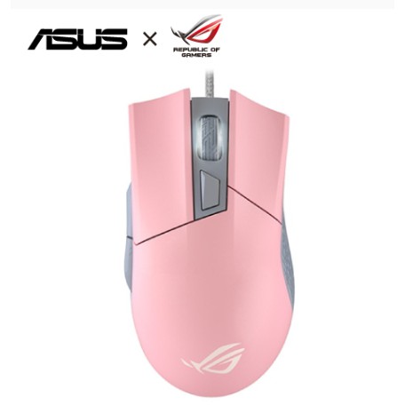 華碩ASUS ROG Gladius II Origin PNK LTD 人體工學旗艦電競滑鼠-粉紅色-90MP00U3