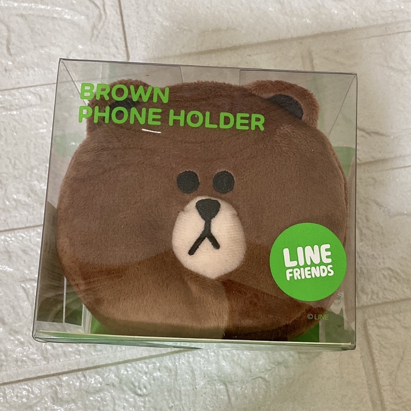 正版 LINE FRIENDS 熊大 手機架 手機支架 置物架 絨毛玩偶 絕版品