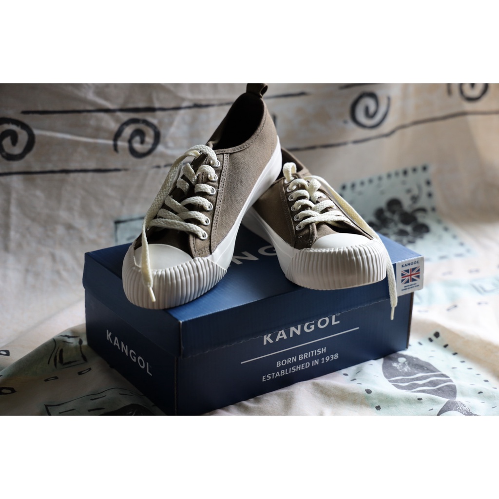 全新 英國 KANGOL 袋鼠 咖啡色 餅乾鞋 帆布鞋 小白鞋 基本款 經典款 鞋帶款 6922200173 女鞋