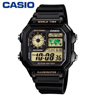 【CASIO】AE-1200WH-1B 10年電力電子錶款/經典百搭/男女通用款/42mm/公司貨【第一鐘錶】