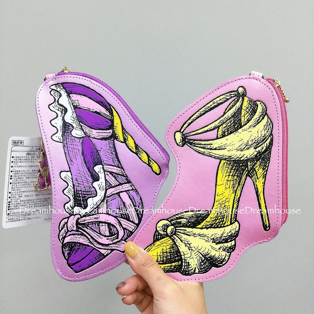 東京迪士尼 美女與野獸 貝兒 長髮公主 樂佩 公主 高跟鞋 造型 票卡夾