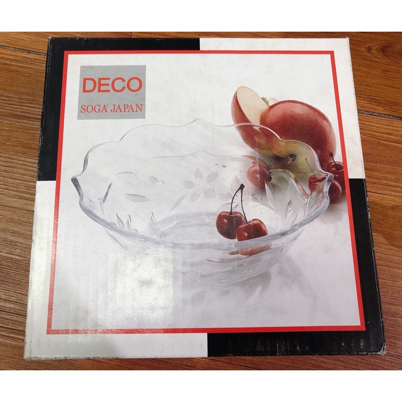 DECO SOGA JAPAN 12吋 花型水果盤 玻璃盤 水果盤 點心盤 日本制