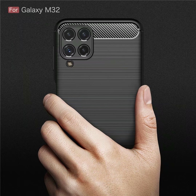 三星Galaxy M32 4G 手機殼拉絲纖維簡約商務防摔保護套M32 4G