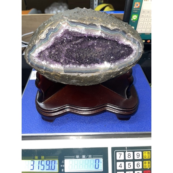 🐟添彩水族🐟-烏拉圭🇺🇾紫晶洞 2.8KG 含運 蟾蜍嘴 開口笑