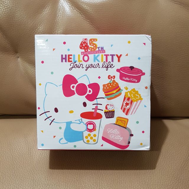 【正版三麗鷗】Hello Kitty 45週年不銹鋼便當盒 圓形 圓型