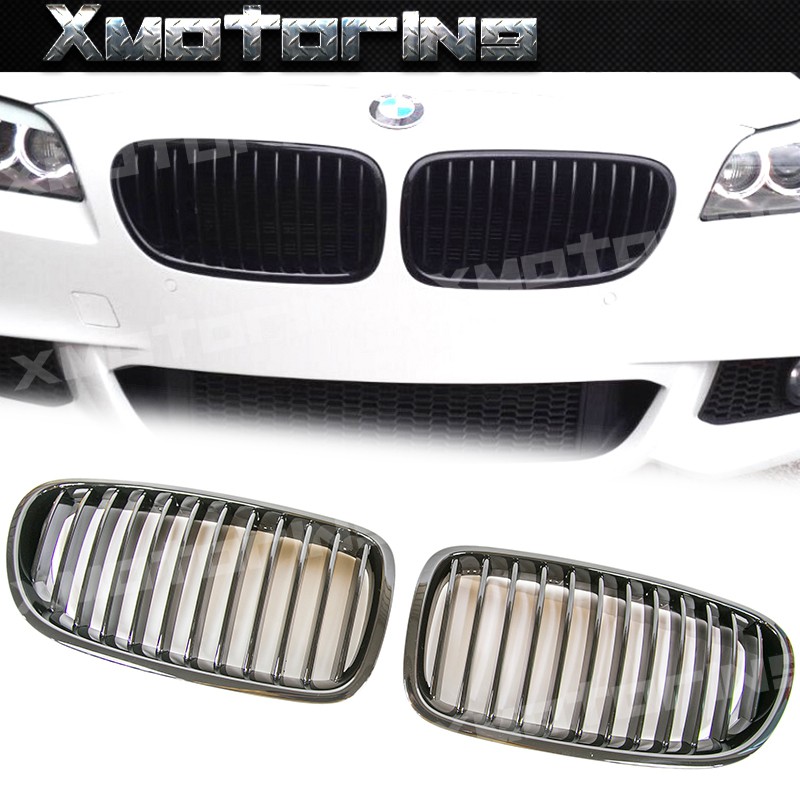 XM碳纖維精品 BMW 2011-16 F10/F11 5系列 528i 535i P款式 烤漆 亮黑 水箱護罩 鼻頭