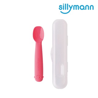 韓國 sillymann 100%鉑金矽膠幼童餵食湯匙6m+(粉紅色) 米菲寶貝
