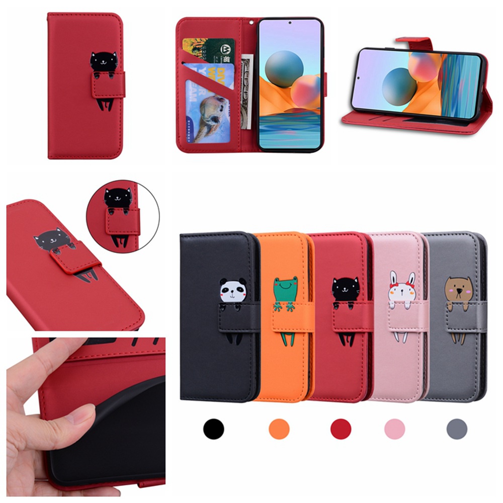 卡通動物 翻蓋皮套 小米 紅米 Redmi Note 10 Pro Max 錢包款手機殼 掀蓋保護殼 磁扣 手機套 可愛