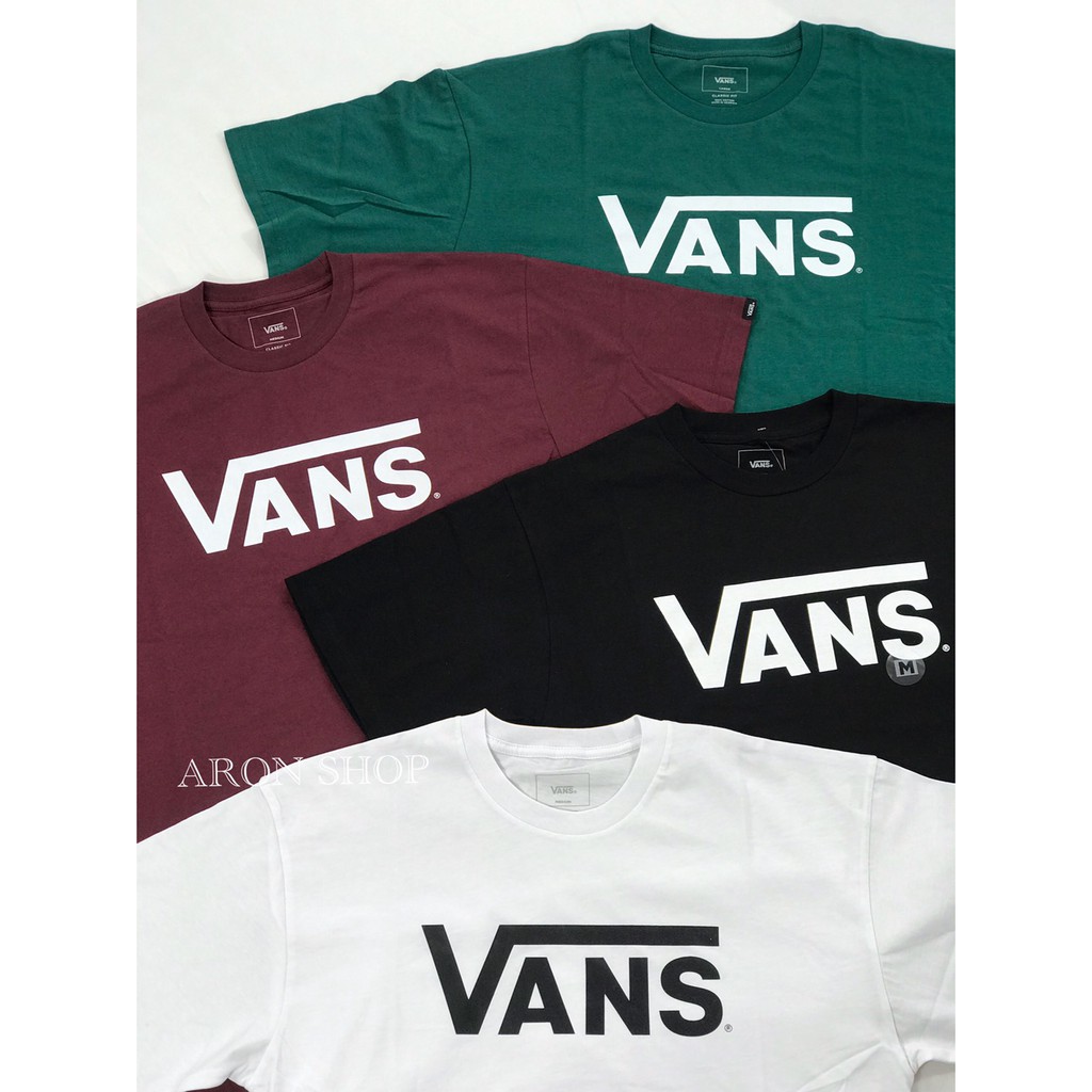 𝘼𝙍𝙊𝙉𝙎𝙃𝙊𝙋 ® VANS Shirt Classic Logo 素T 短T 基本款 大LOGO 白色 黑 紅 酒紅