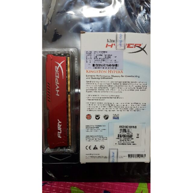 金士頓 8GB DDR3 RAM 記憶體(HyperX Fury 1866 紅版散熱片) (二手良品，原廠終身保固)