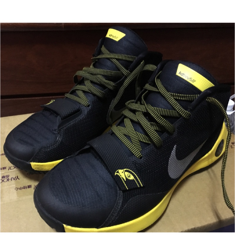 NIKE KD5黑黃籃球鞋/US11/近九成新