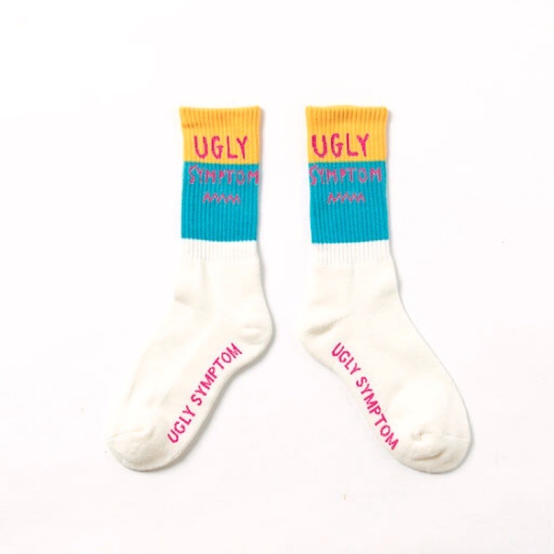 Ugly Symptom Socks Peak 山形線條 Outdoor 中筒襪 白色