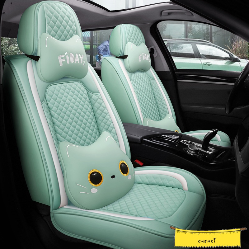 通用型全覆蓋汽車座椅套 PU 皮革全套前座+後座可用於 Vezel Triton