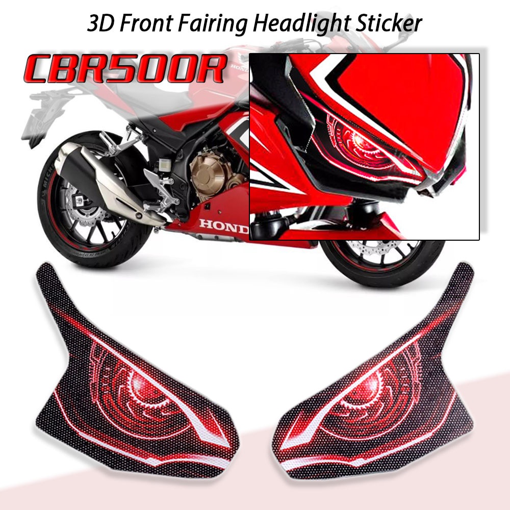 適用本田 CBR500R CBR 500R CBR500 R 2016-2019 摩托車 3D 前排序大燈貼紙保護貼