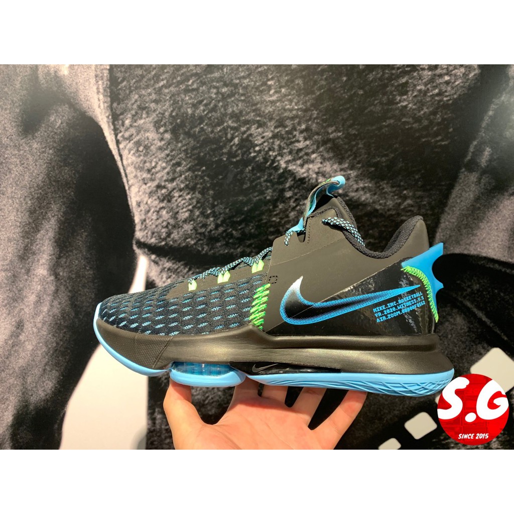 S.G NIKE LEBRON WITNESS V EP 籃球鞋 運動鞋 黑藍綠 氣墊 緩震 男鞋 CQ9381-004