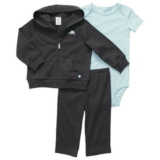 [[W&R;]] ((0-24m)) Carter's 寶寶款三件組小烏龜深灰外套+包屁衣+長褲 9m 3件組
