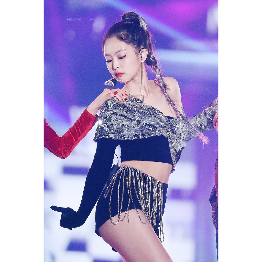 實拍✨blackpink Jennie同款一字領亮片舞台表演服裝