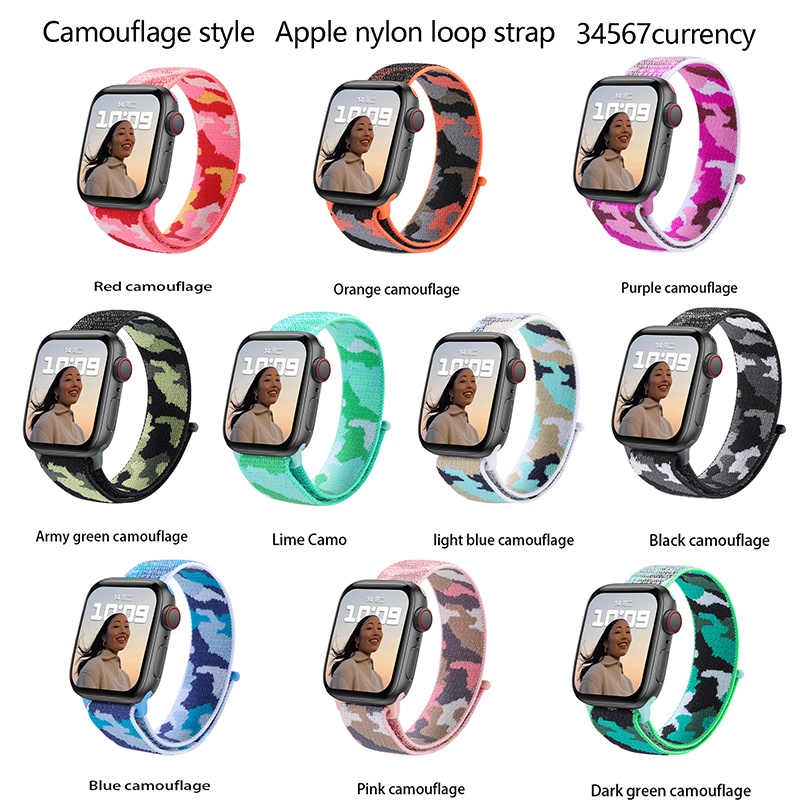 蘋果手錶錶帶 iWatch 系列的尼龍錶帶 8 7 6 SE 5 4 錶帶 44mm 40mm 45mm 41mm 42