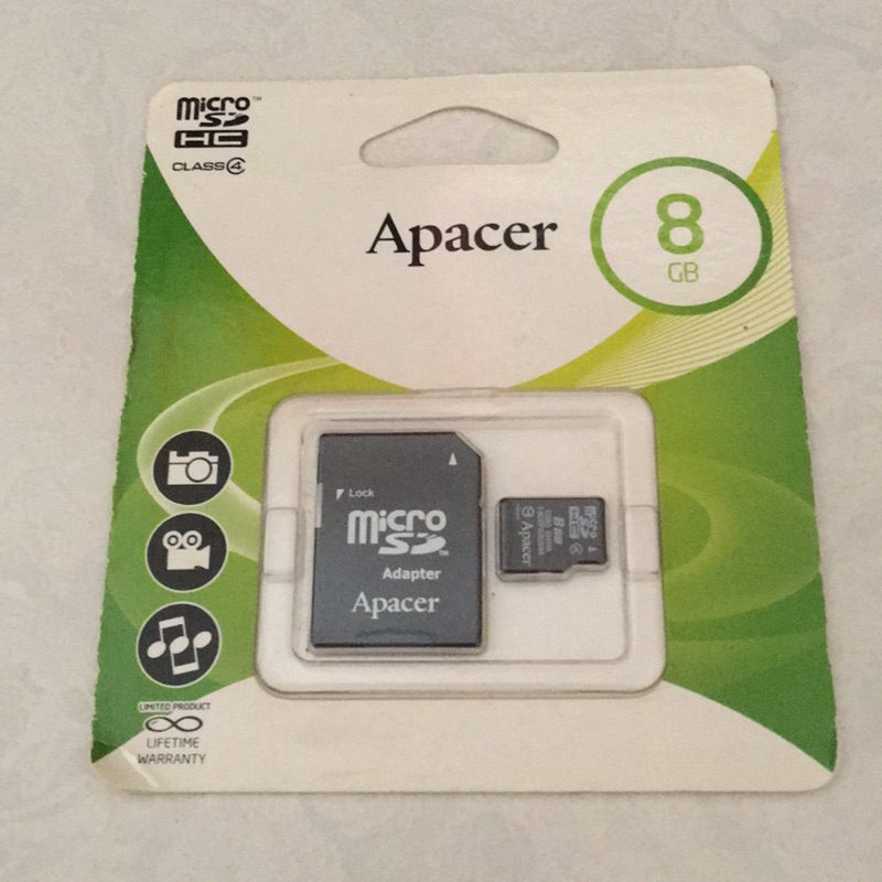 [Apacer] 8G Micro SD class4 (附SD轉卡）