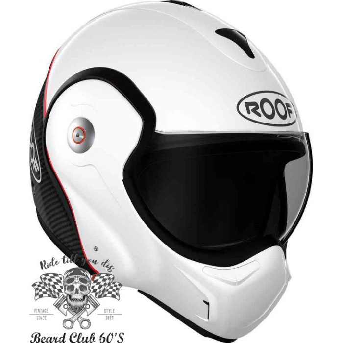 ♛大鬍子俱樂部♛ ROOF® Boxxer Carbon 法國 復古 碳纖維 街車 多功能 掀蓋 全罩 安全帽 白色