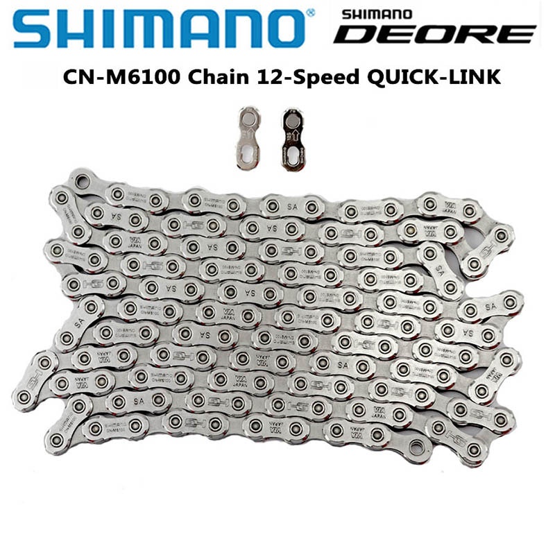 Shimano DEORE CN-M6100 鏈條 12 速山地自行車自行車 118L 124L 鏈條 12 速鏈條自行