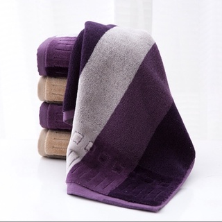 [台灣現貨] 紫白拼接 方巾/毛巾/浴巾 棉質加厚 舒適好看