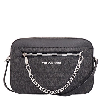 MICHAEL KORS 相機包 斜揹包 防刮PVC皮革 側揹包 方包 盒子包 M89778 黑灰色MK(現貨)