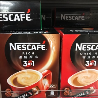 雀巢合1咖啡 2合1無蔗糖新增20入/3合1香滑原味20入/濃醇原味20入