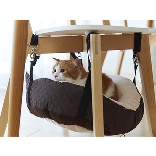 米可多寵物精品 日本 BONBI 貓耳造型透明吊床(咖啡色/藍色)