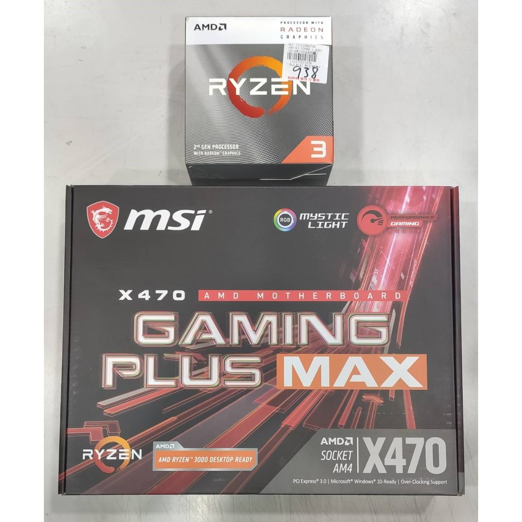 AMD R3-3200G CPU + MSI X470 GAMING PLUS MAX