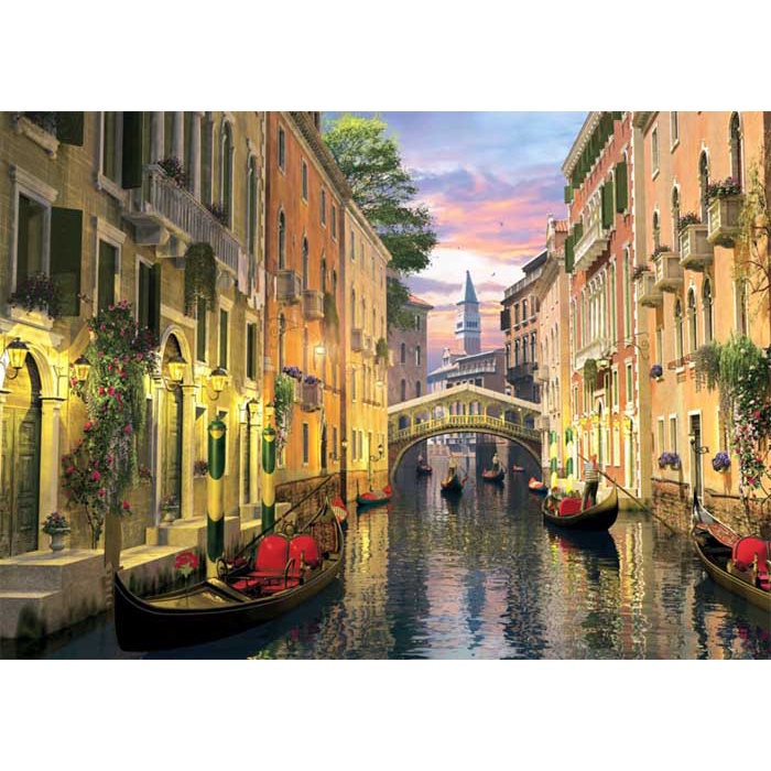 4904 3000片歐洲進口拼圖 PER  繪畫風景 義大利威尼斯運河美麗的夕陽