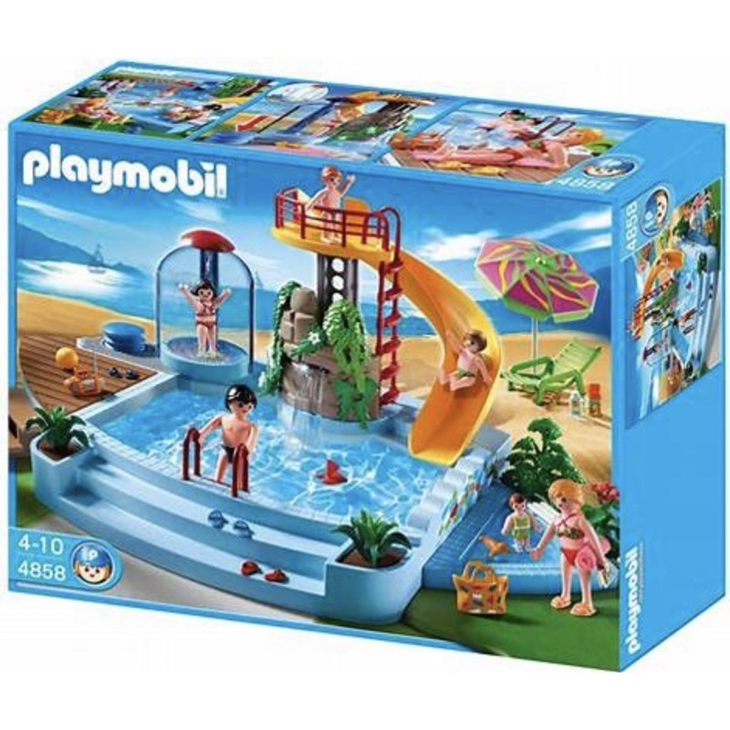 playmobil swimming pool摩比人泳池戲水組