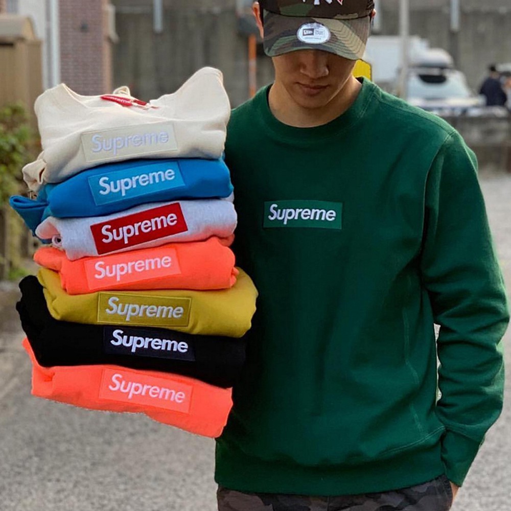 Supreme box logo crewneck sweater MAN/WOMAN 18FW+15FW | 蝦皮購物