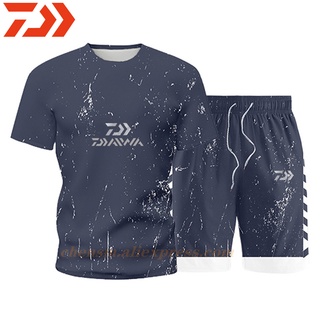 2023 新款 Daiwa 夏季短袖釣魚服薄款男士 Gamakatsu 透氣速乾釣魚襯衫短款戶外運動